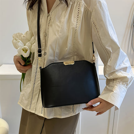 Classic Solid Color Shell Shoulder Bag