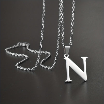 Minimalist Alphabet Stainless Steel Necklace