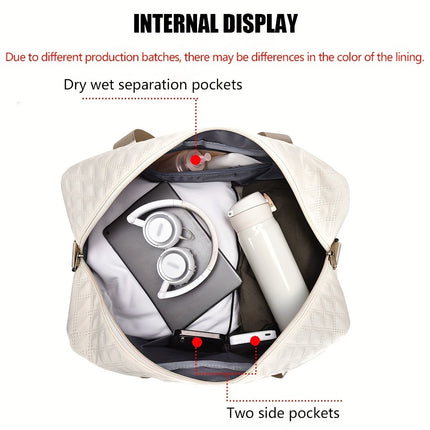 Argyle Pattern Large Capacity Duffle Bag