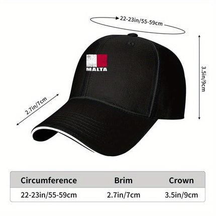 Malta Flag Grunge Baseball Cap