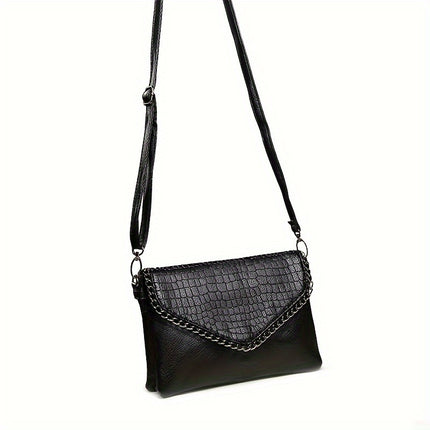 Minimalist Solid PU Crossbody Bag