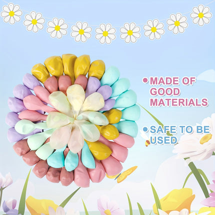 162-Piece Daisy Balloon Wreath Arch Set – Bohemian Decor