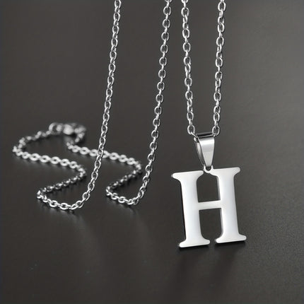Minimalist Alphabet Stainless Steel Necklace