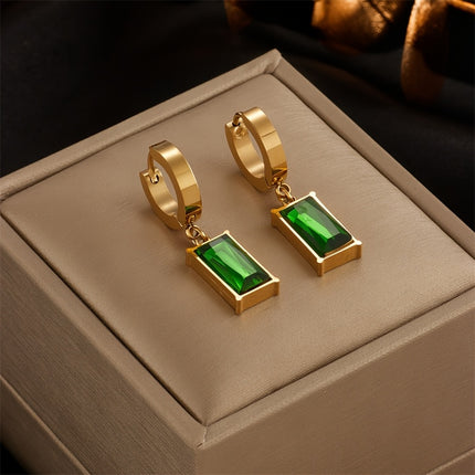 Green Zirconia Snake Bone Necklace Set