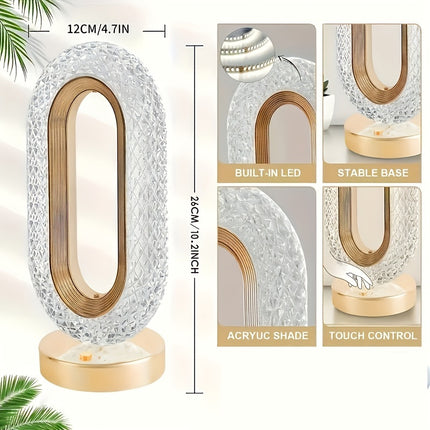 Mini USB Luxury Crystal Table Lamp - Elegant Bedside Nightlight