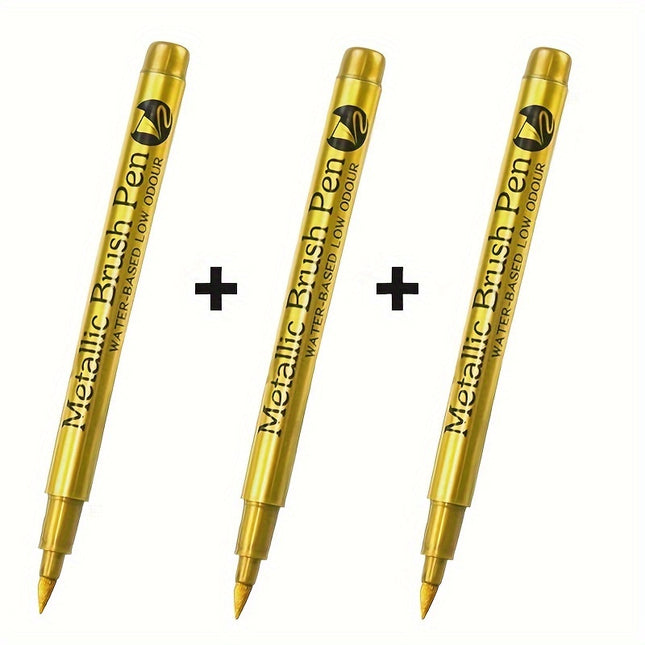 Metallic Brush Marker Set for Crafts