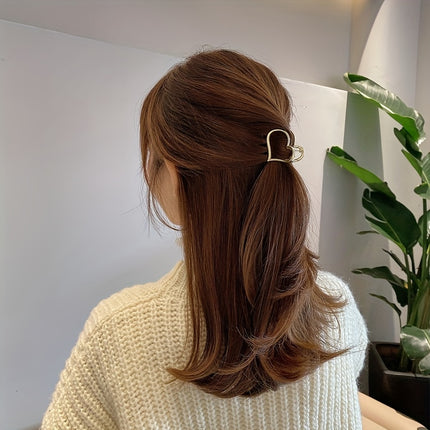 Hollow Heart Metal Hair Clips