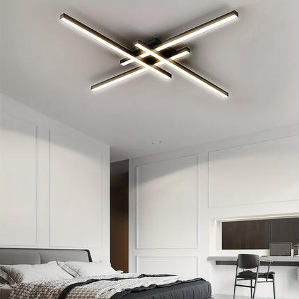 3-Color 60.96cm Modern Ceiling Light - 40W LED, Black