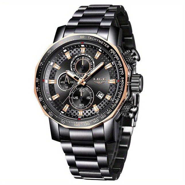 LIGE Luxury Sport Chronograph Watch