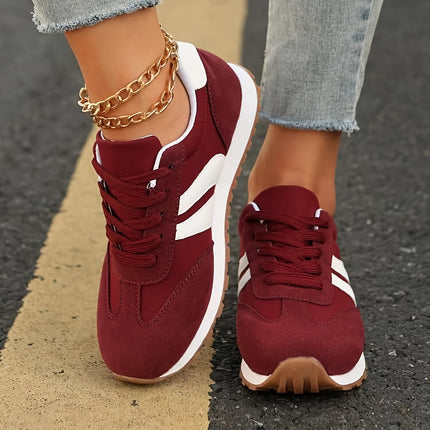 Women's Wine Red Casual Sneakers
