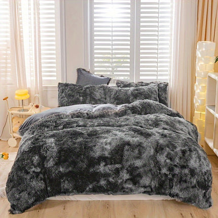 Cozy Tie-Dye Plush Duvet Cover Set - Soft & Stylish