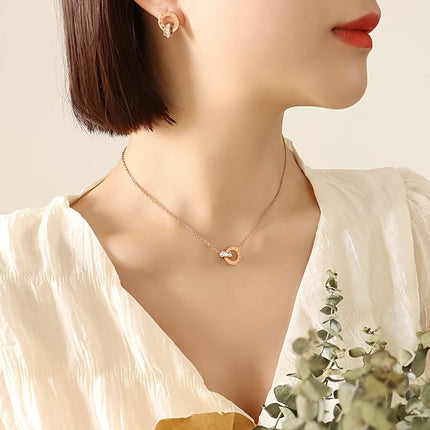 Elegant Roman Numeral Jewelry Set