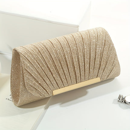 Elegant Pleated Chain Evening Clutch