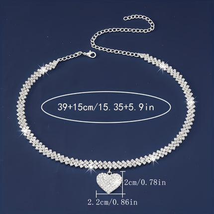Sparkling Heart Tennis Jewelry Set