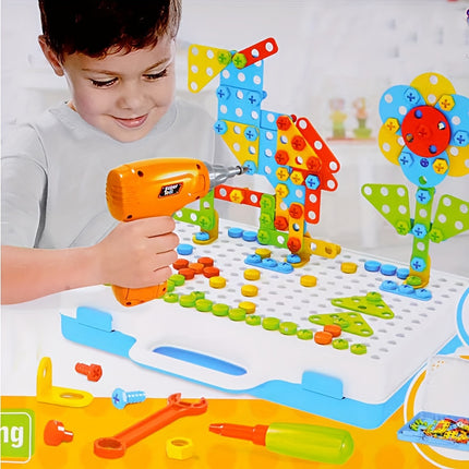 STEM Design & Drill Toy – Creative Engineering Building Kit - Monti Bargains
