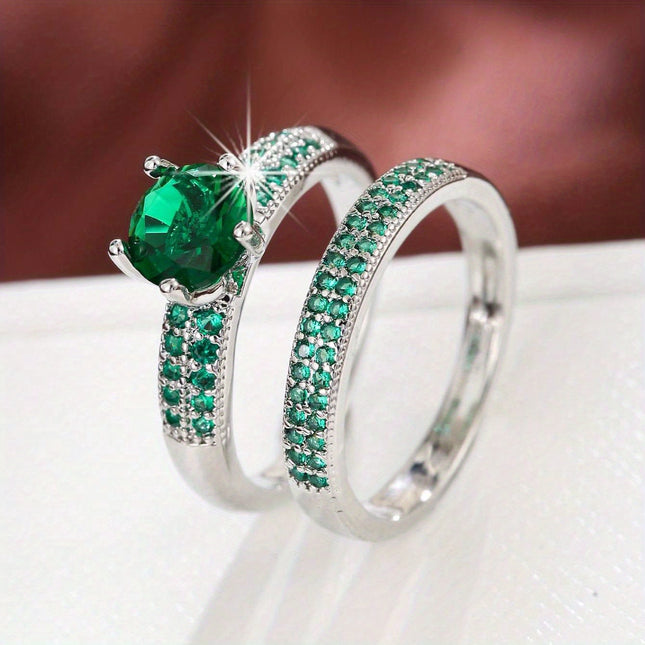 Luxury Zirconia Eternity Band Set