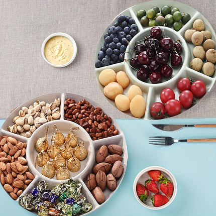 6-Compartment Round Snack Plate: Perfect for Parties