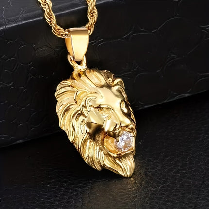 Classic Punk Lion Pendant Necklace