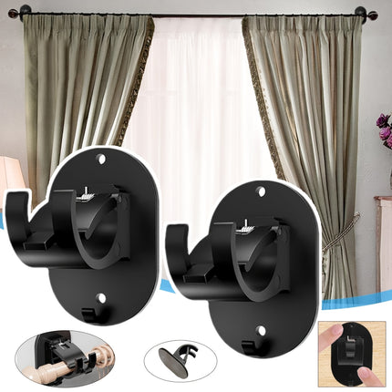 No-Drill Self-Adhesive Curtain Rod Holders
