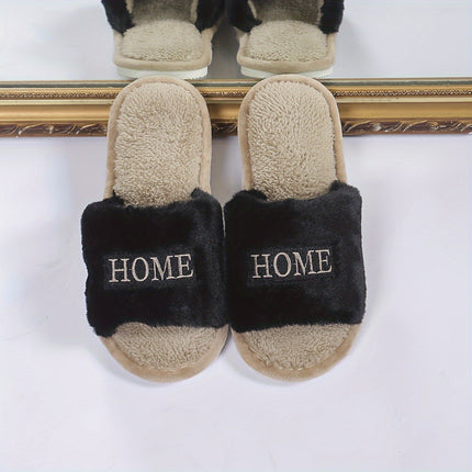 Women's Cozy "HOME" Plush Slippers