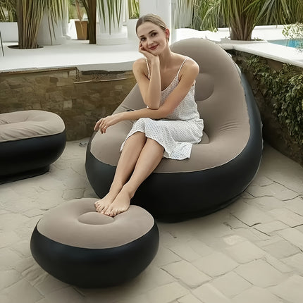 Portable Inflatable Lounge Chair with Footrest – Outdoor Comfort