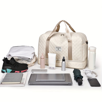 Argyle Pattern Large Capacity Duffle Bag