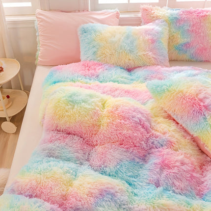 3pcs Tie-Dye Plush Duvet Set – Soft Winter Comfort