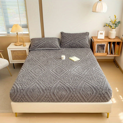 Space-Themed Embossed Taffeta Bedding Set - 3pcs