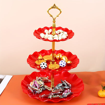 Three-Layer Candy Plate – Festive & Elegant Table Display!