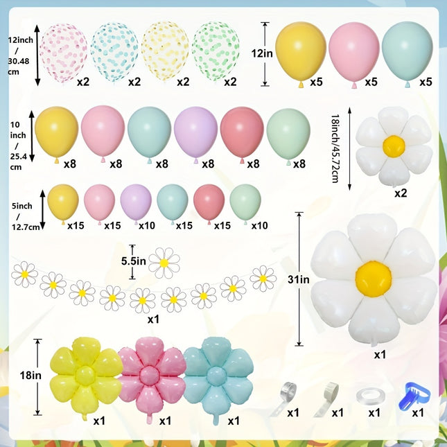 162-Piece Daisy Balloon Wreath Arch Set – Bohemian Decor
