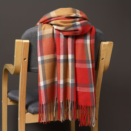 Elegant Plaid Thick Scarf