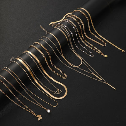 11pcs Elegant Multi-Layered Necklace Set