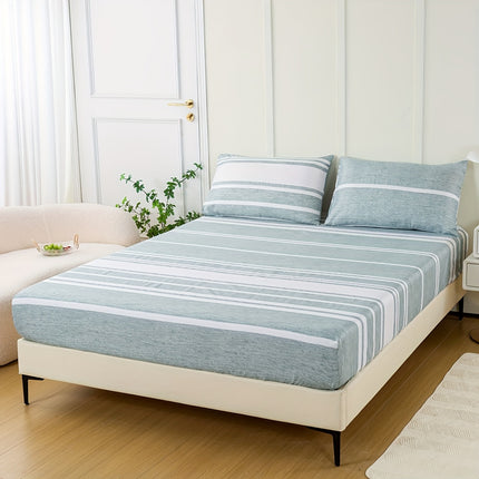 Striped Print Bedding Set - Soft, Comfortable All-Season Set
