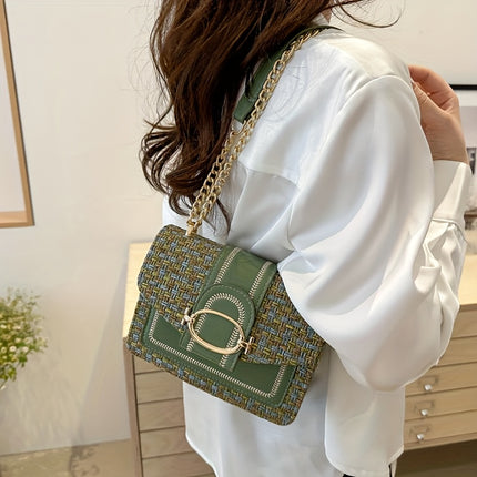Mini Checkered Tweed Shoulder Bag