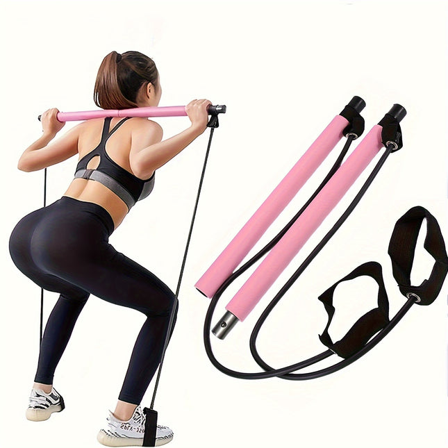 Versatile Yoga & Pilates Bar Set with Resistance Bands