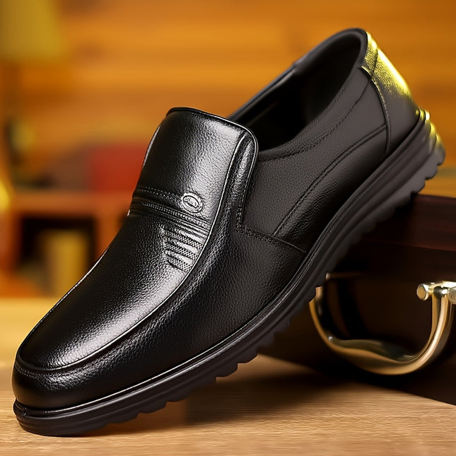 Men’s Solid Color Leather Loafers