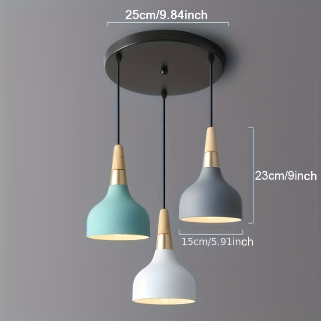 Contemporary 3-Light Pendant Lamp Set – Macaron Art Design