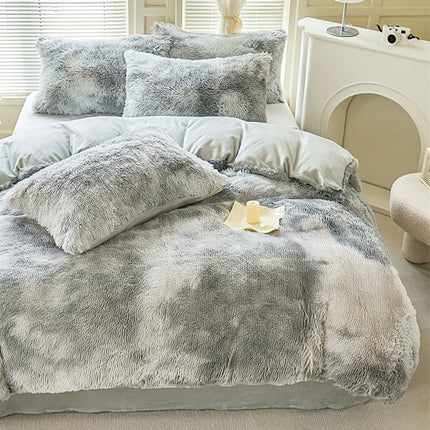 Tie-Dye Plush Duvet Cover Set - Soft & Cozy