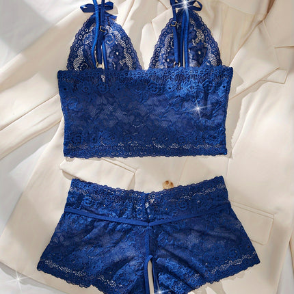 Sexy Floral Lace Christmas Lingerie Set