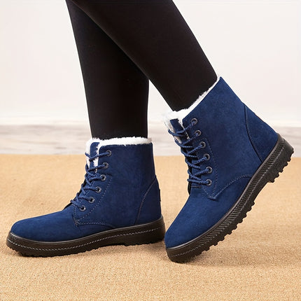 Warm Faux Fur Lace-Up Boots
