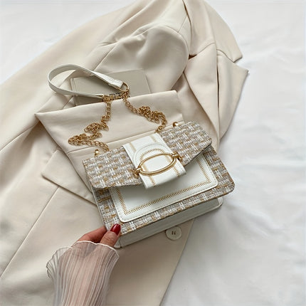 Mini Checkered Tweed Shoulder Bag