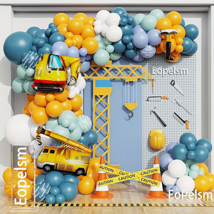 131 Pcs Construction & Traffic Vehicle Theme Arch Balloon Set