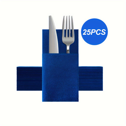 Elegant Disposable Napkins with Flatware Pocket for Celebrations