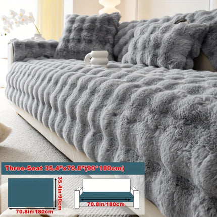 Luxurious Faux Rabbit Fur Sofa Cover - Soft & Cozy
