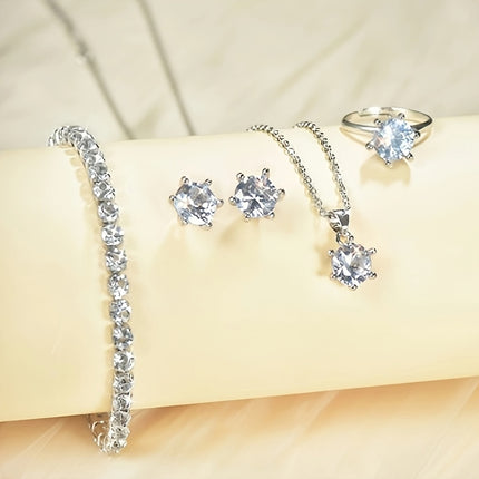 Luxury 4pcs Zirconia Jewelry Set