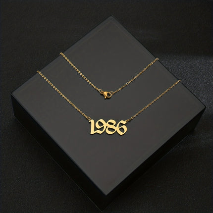 Custom Birth Year Stainless Steel Necklace