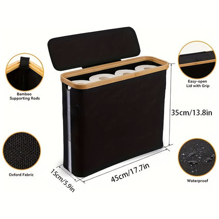 Bamboo Toilet Paper Holder with Lid