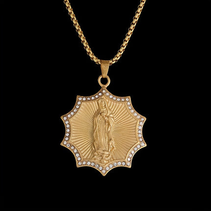 Virgin Mary Star Pendant Necklace