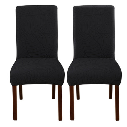 Leaf Jacquard Dining Chair Covers - Stretchy & Non-Slip