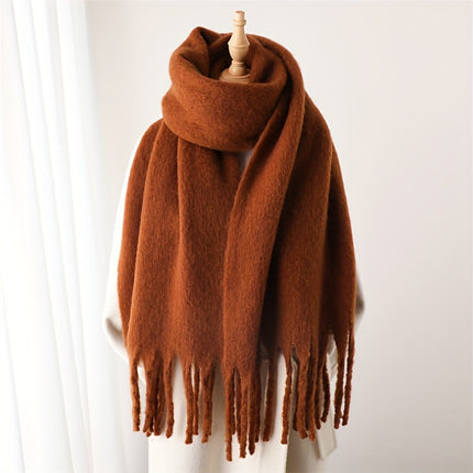 Luxurious Cream Tassel Scarf for Women